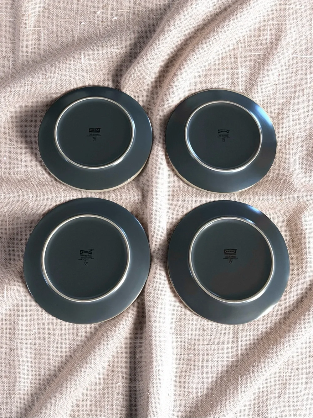 Set of 4-IKEA Dark Gray 8” Plates